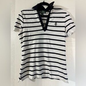 Ralph Lauren Black and White Striped Top